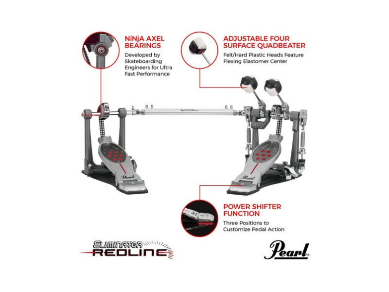 Dvojno bas pedalo Pearl P-2052C Eliminator Redline Chain Drive