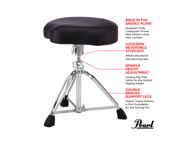 Stol za bobne Pearl D-3500 Roadster Multi-Core Saddle Drum Throne