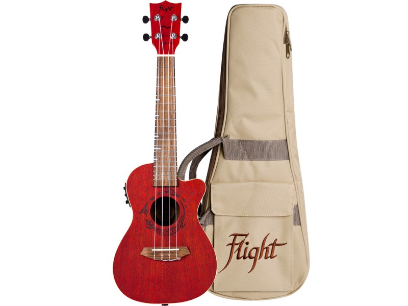 Ukulele Flight DUC380 CEQ Coral Concert el./ak. s torbo