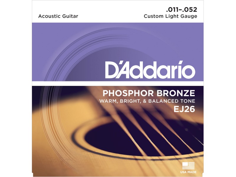 Strune D'Addario EJ26 ak. kitara 11-52 Phosphor Bronze